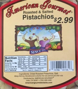 American Gourmet Pistachio Recall