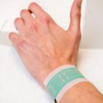 The patch can be attached to the wrist to measure blood glucose without piercing the skin